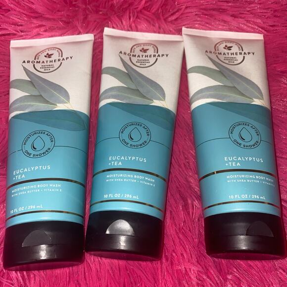 Bath & Body Works Aromatherapy EUCALYPTUS & TEA‎ BODY WASH 10 OZ 3x